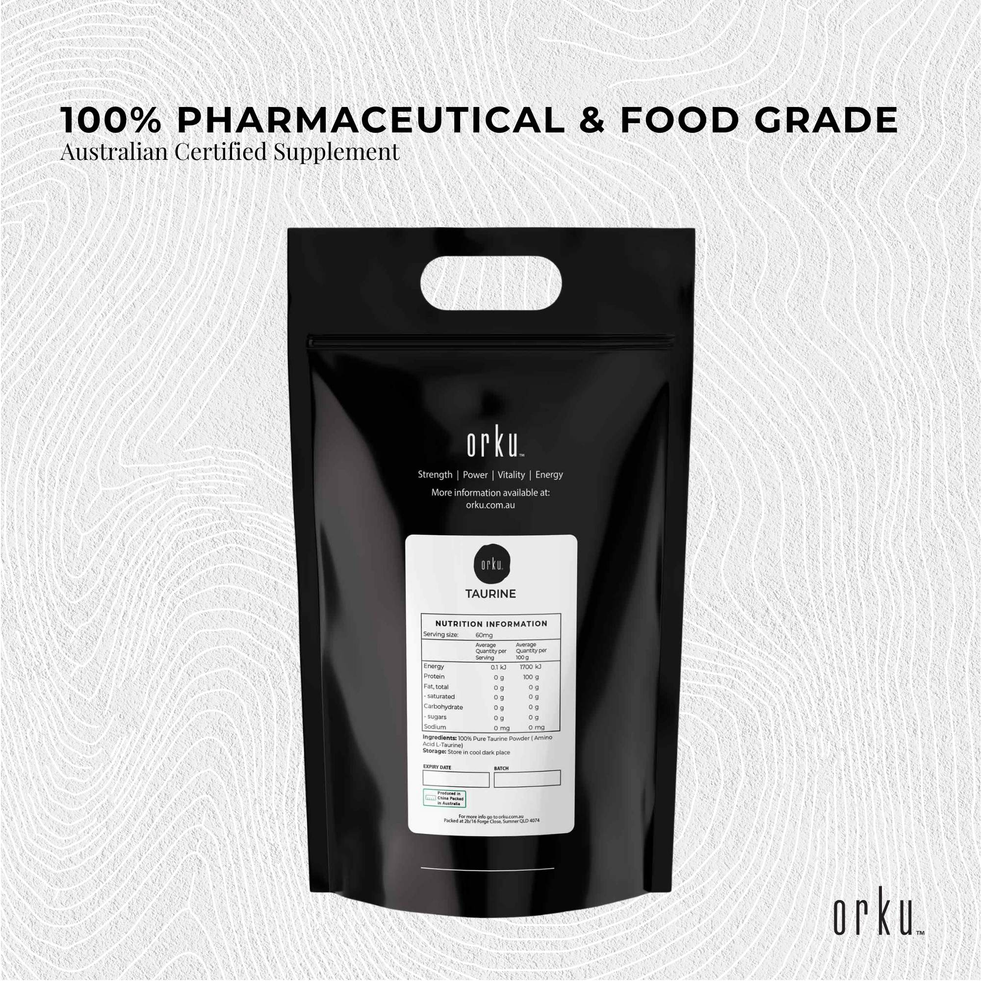 Orku Bulk 10Kg Taurine Powder High Purity L-Taurine Amino Acid Ingredient V238-SUPDZ-1230661582854