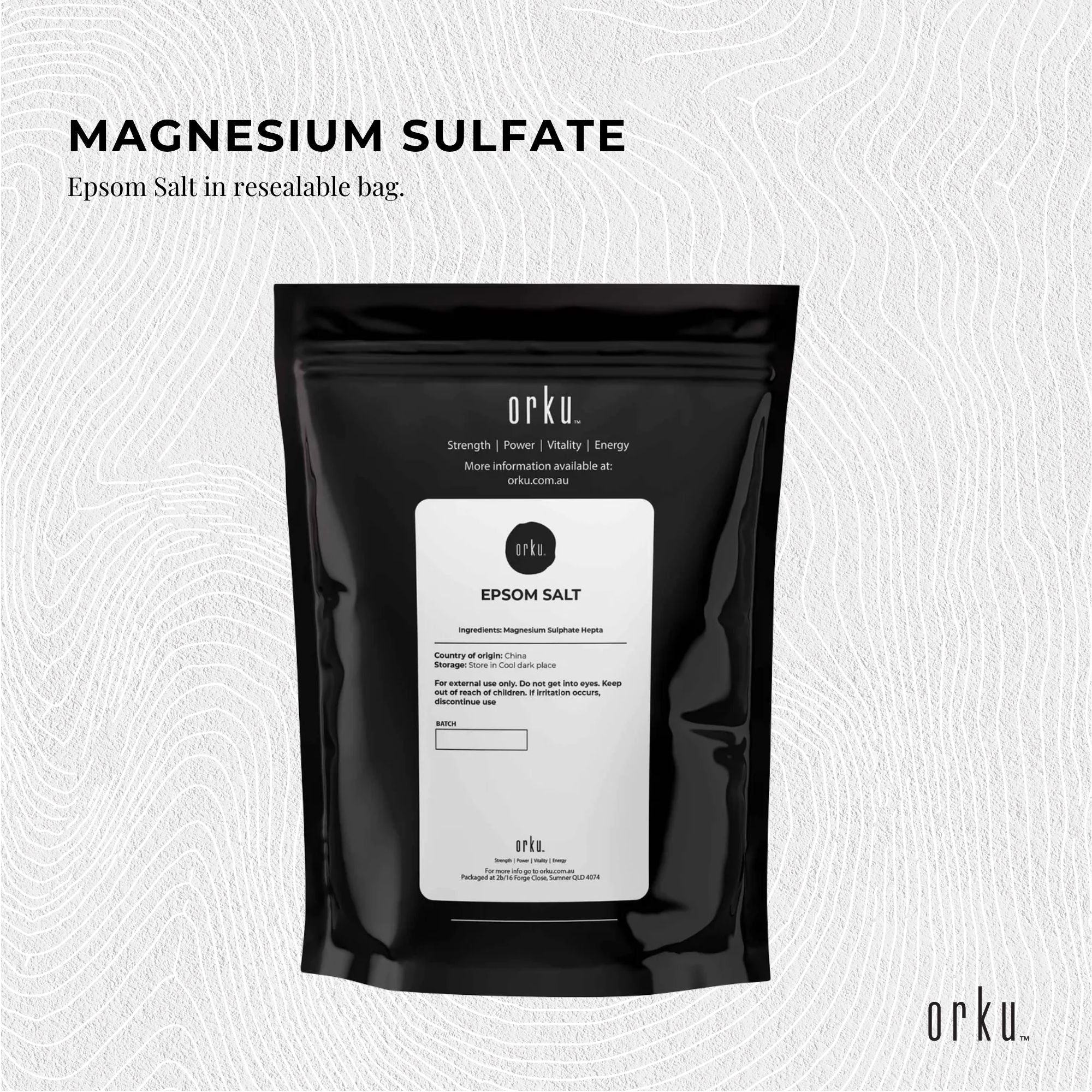 Orku 2Kg Epsom Salt - Magnesium Sulphate Bath Salts For Skin Body Sulfate V238-SUPDZ-12368078995536