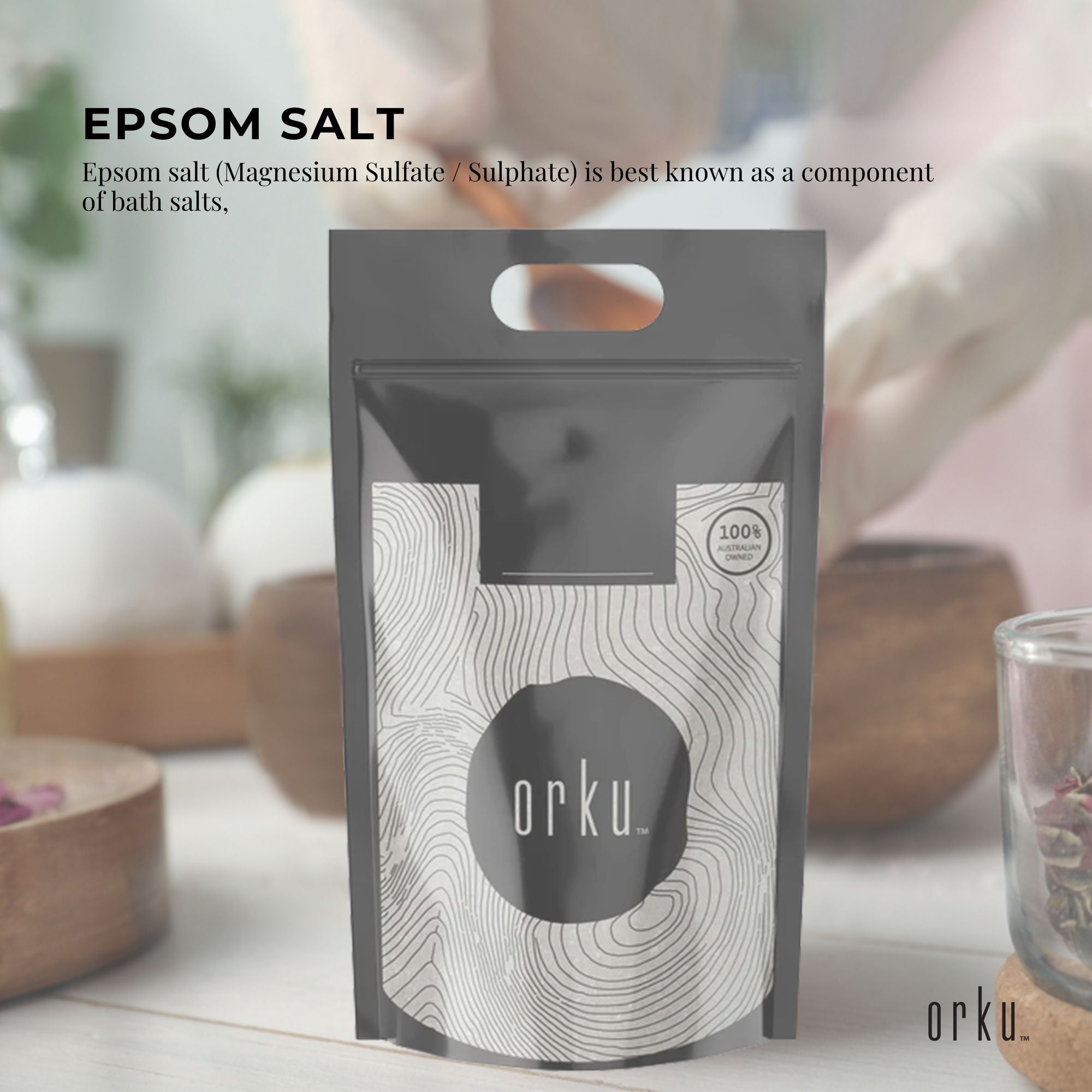 Orku 20Kg Epsom Salt - Magnesium Sulphate Bath Salts For Skin Body Sulfate V238-SUPDZ-12368079093840