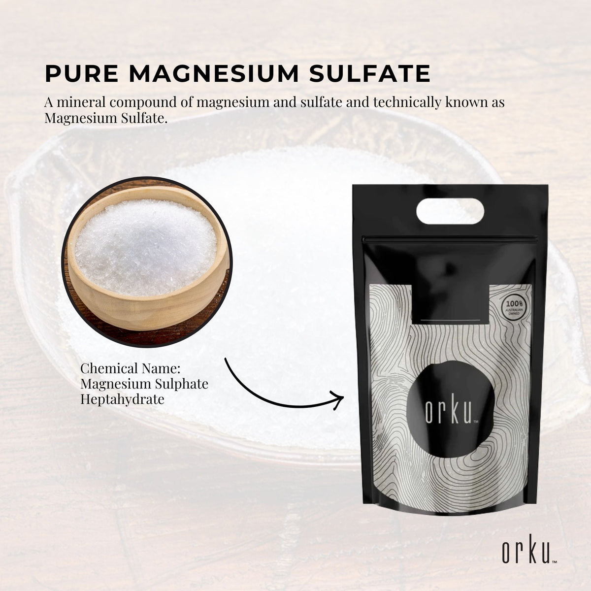 Orku 20Kg Epsom Salt - Magnesium Sulphate Bath Salts For Skin Body Sulfate V238-SUPDZ-12368079093840