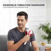 Orku Handheld Body Massager 4 Heads Adjustable Speed 28W Red V238-SUPDZ-12572119433296