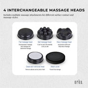 Orku Handheld Body Massager 4 Heads Adjustable Speed 28W Red V238-SUPDZ-12572119433296