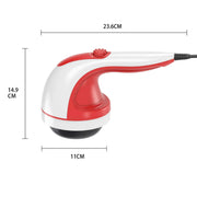Orku Handheld Body Massager 4 Heads Adjustable Speed 28W Red V238-SUPDZ-12572119433296