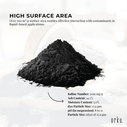 Orku 20Kg Activated Carbon Powder Coconut Charcoal - Water Filtration V238-SUPDZ-12594315231312
