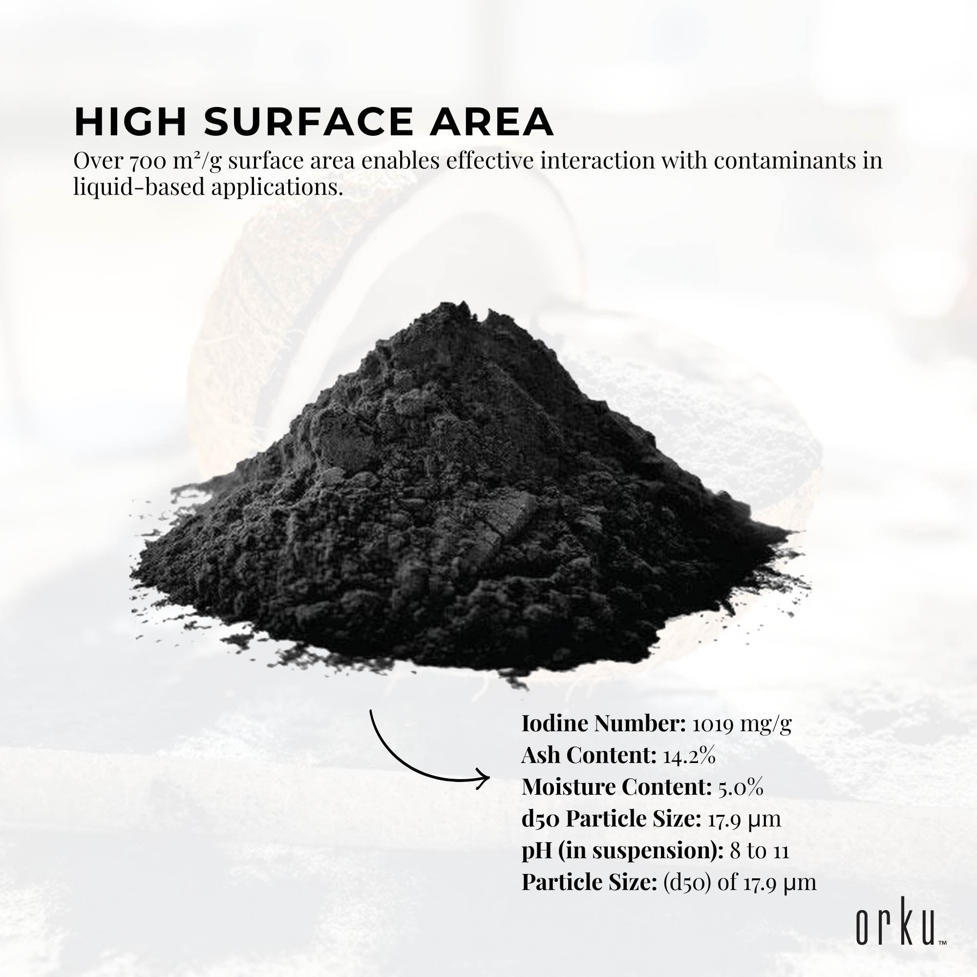 Orku 20Kg Activated Carbon Powder Coconut Charcoal - Water Filtration V238-SUPDZ-12594315264080