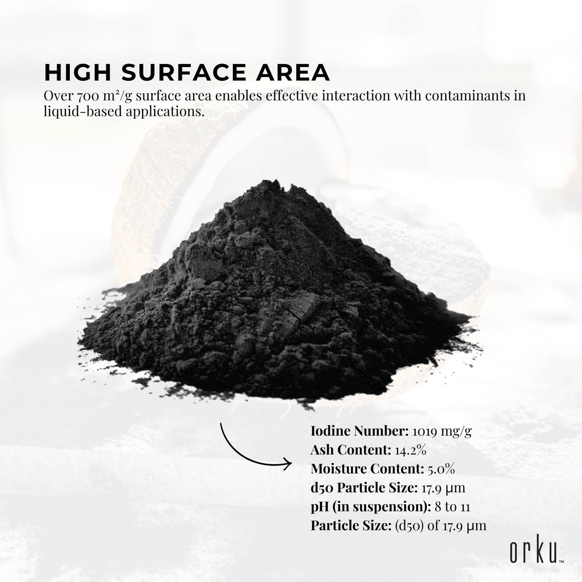 Orku 20Kg Activated Carbon Powder Coconut Charcoal - Water Filtration V238-SUPDZ-12594315264080