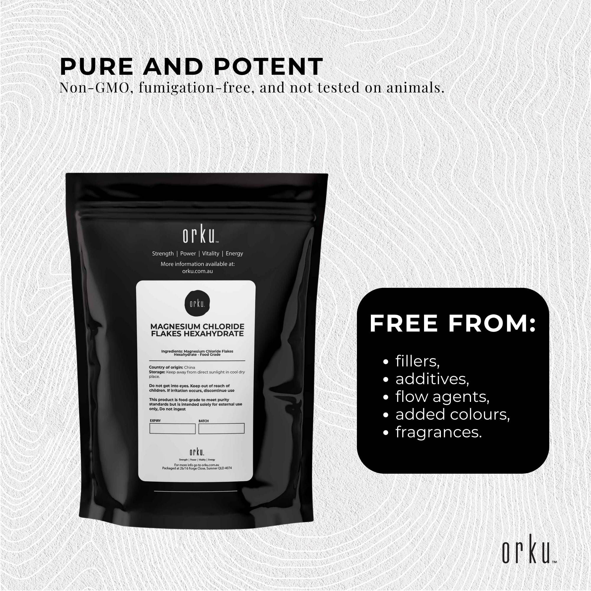 Orku 2Kg Magnesium Chloride Flakes Hexahydrate - FCC USP Spec Bath Salts V238-SUPDZ-12617129623632