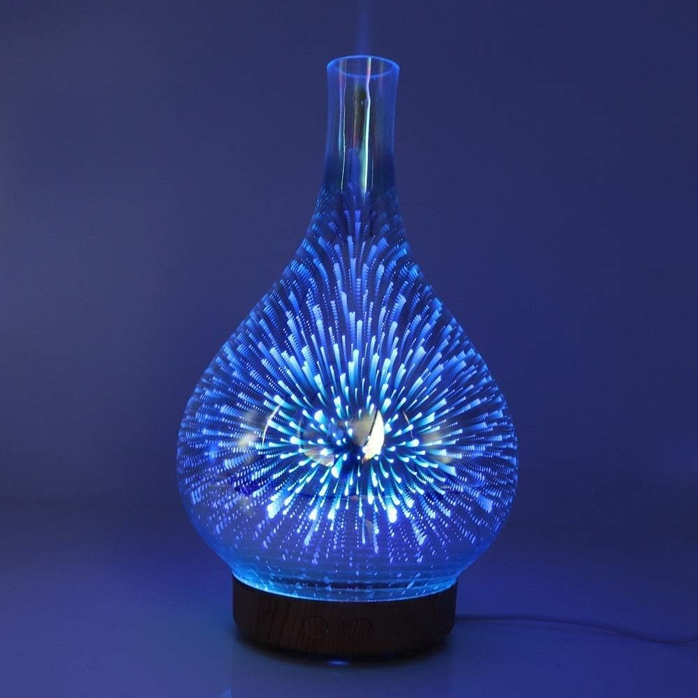 Essential Oil Aroma Diffuser - Mirror 3D Fireworks USB Aromatherapy Mist Humidifier V238-SUPDZ-12878460125264
