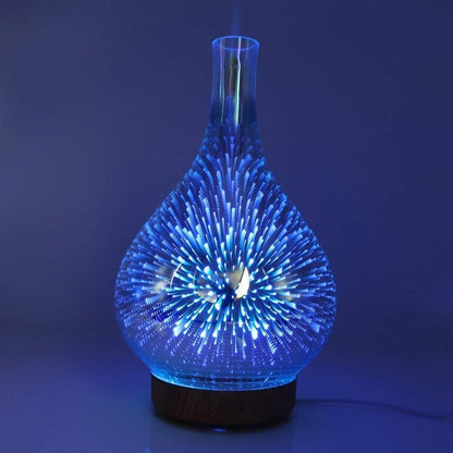Essential Oil Aroma Diffuser - Mirror 3D Fireworks USB Aromatherapy Mist Humidifier V238-SUPDZ-12878460125264