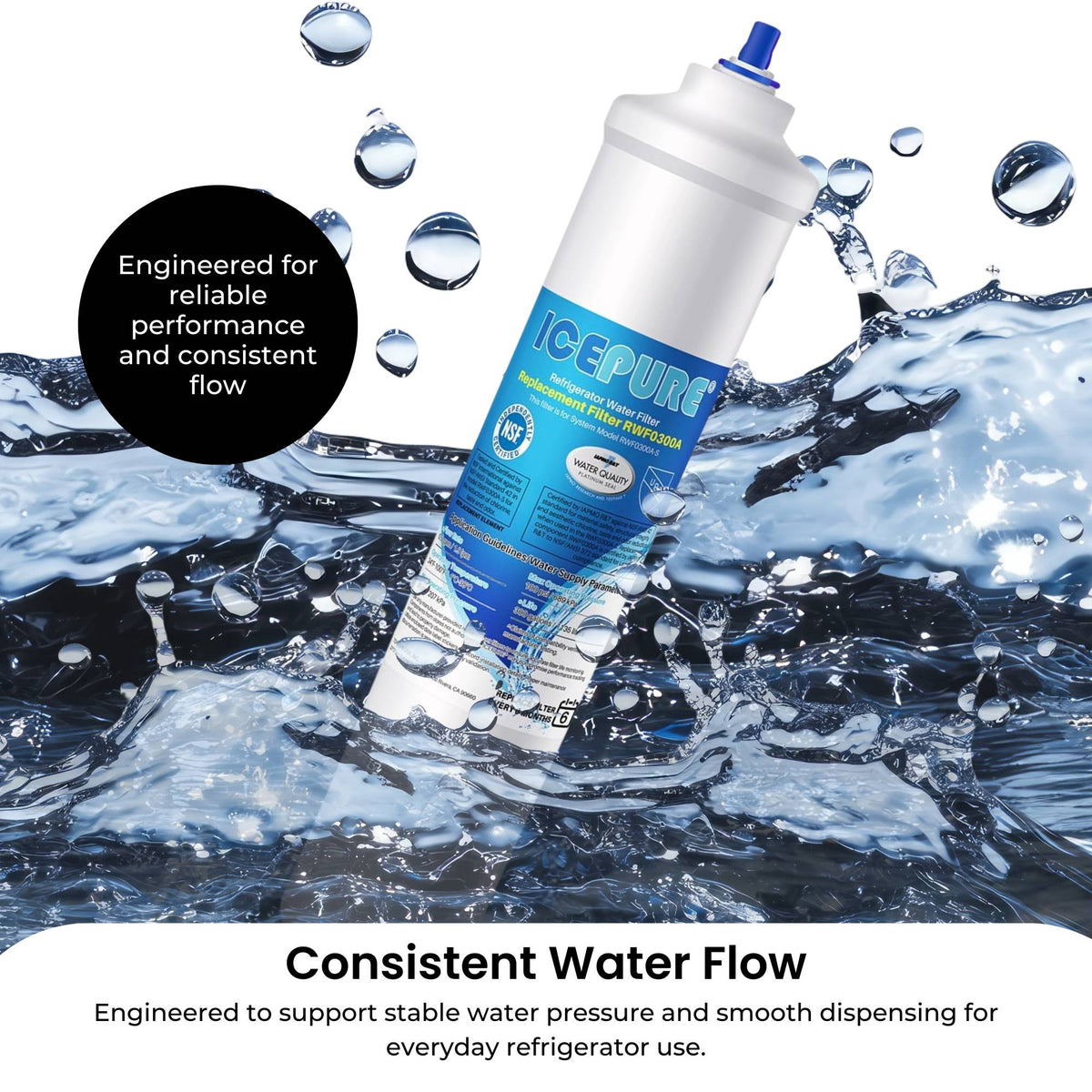 IcePure RWF0300A RFC0300A Inline Fridge Water Filter Replacement 1/4 Inch V238-SUPDZ-16802662790