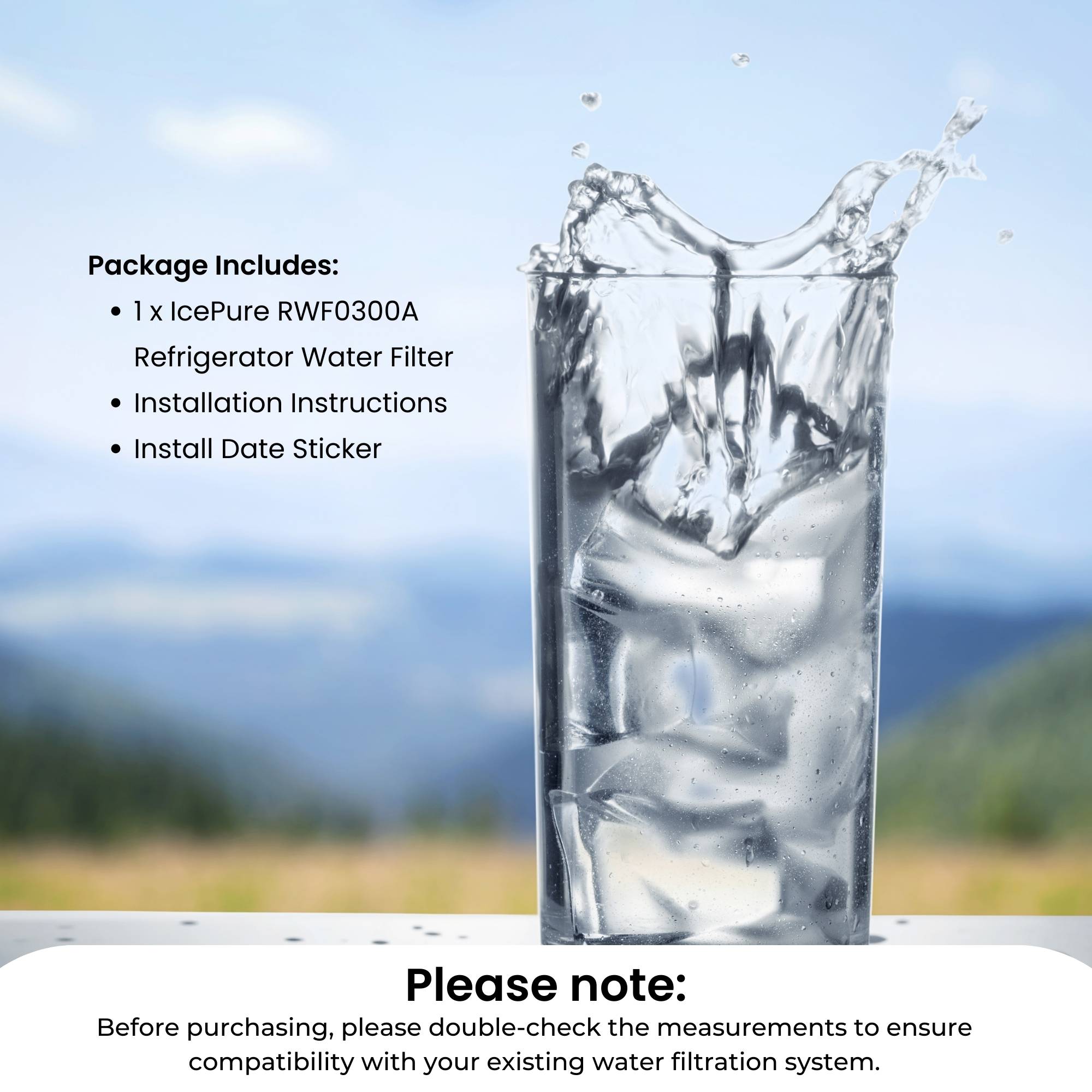 IcePure RWF0300A RFC0300A Inline Fridge Water Filter Replacement 1/4 Inch V238-SUPDZ-16802662790