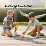 Social Hike High Bounce Hand Balls 4 Colour Pack - Rubber Super Bouncing Set V238-SUPDZ-16802813446