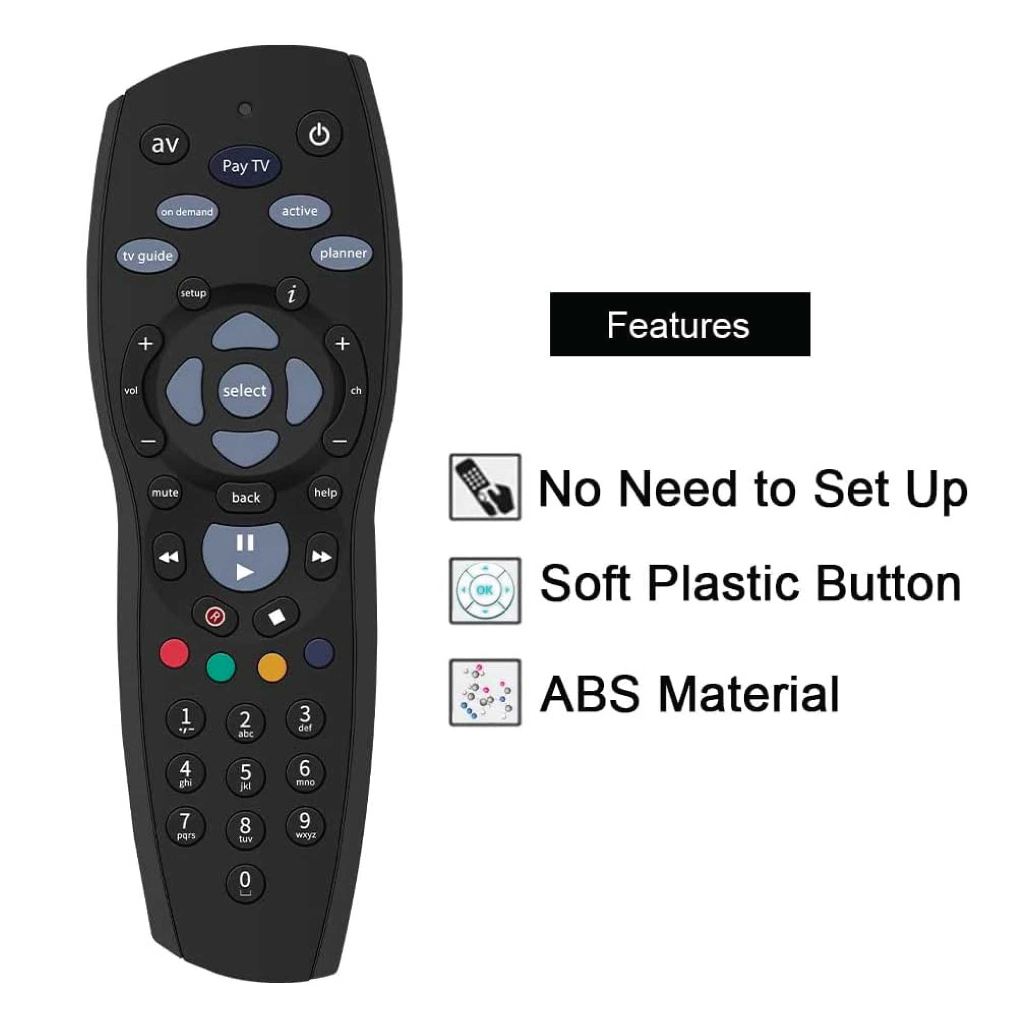 2x Tooleroo PayTV Remote Control Compatible with Foxtel MYSTAR SKY NZ - Black V238-SUPDZ-16803225734
