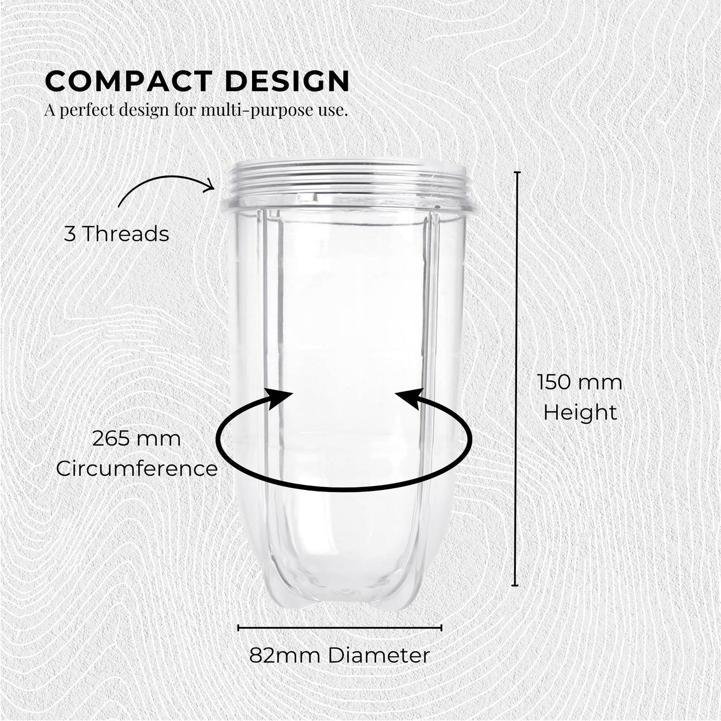 500ml Tall Cup Replacement Compatible with Magic Bullet Cross Blade Blender V238-SUPDZ-16803252998