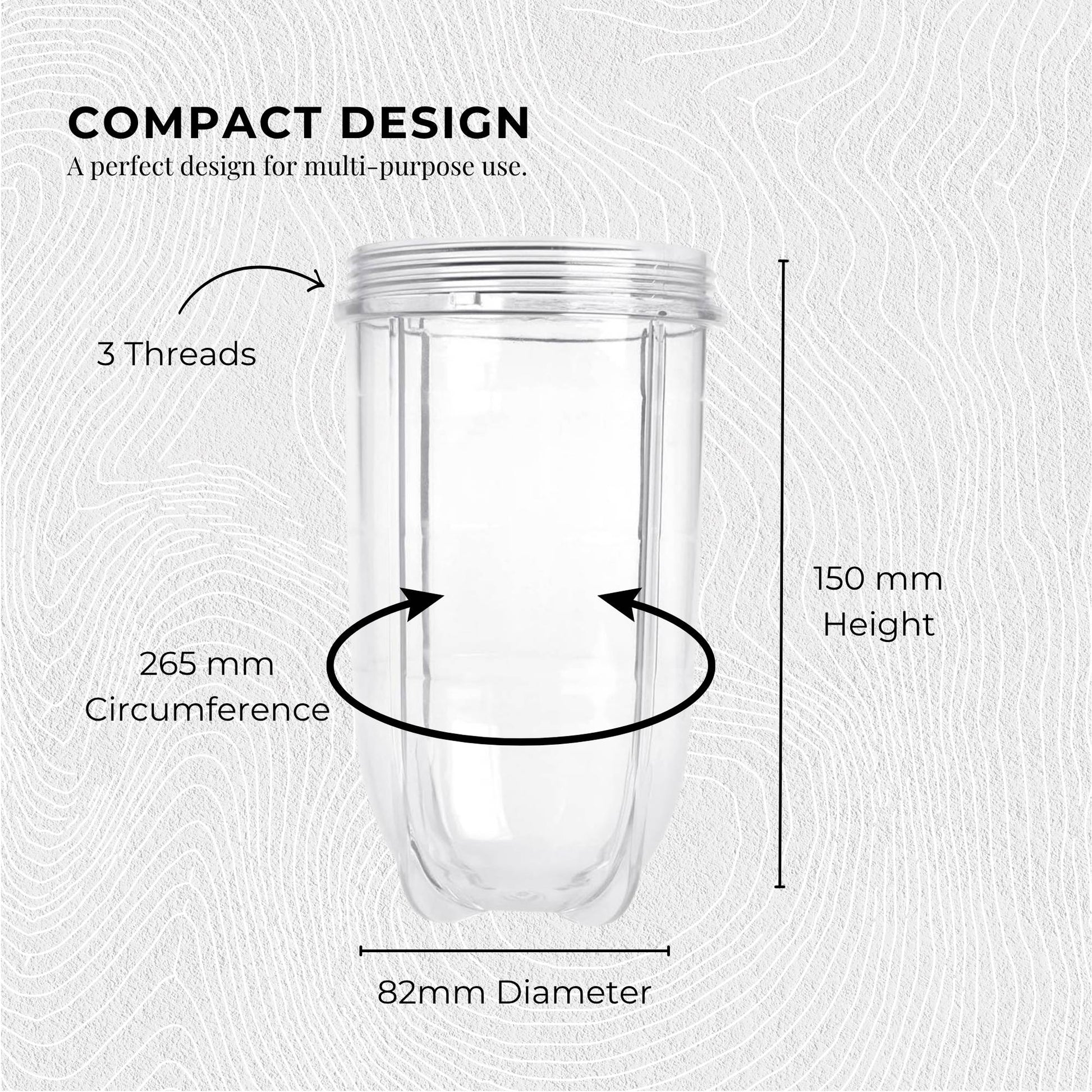 500ml Tall Cup Replacement Compatible with Magic Bullet Cross Blade Blender V238-SUPDZ-16803252998
