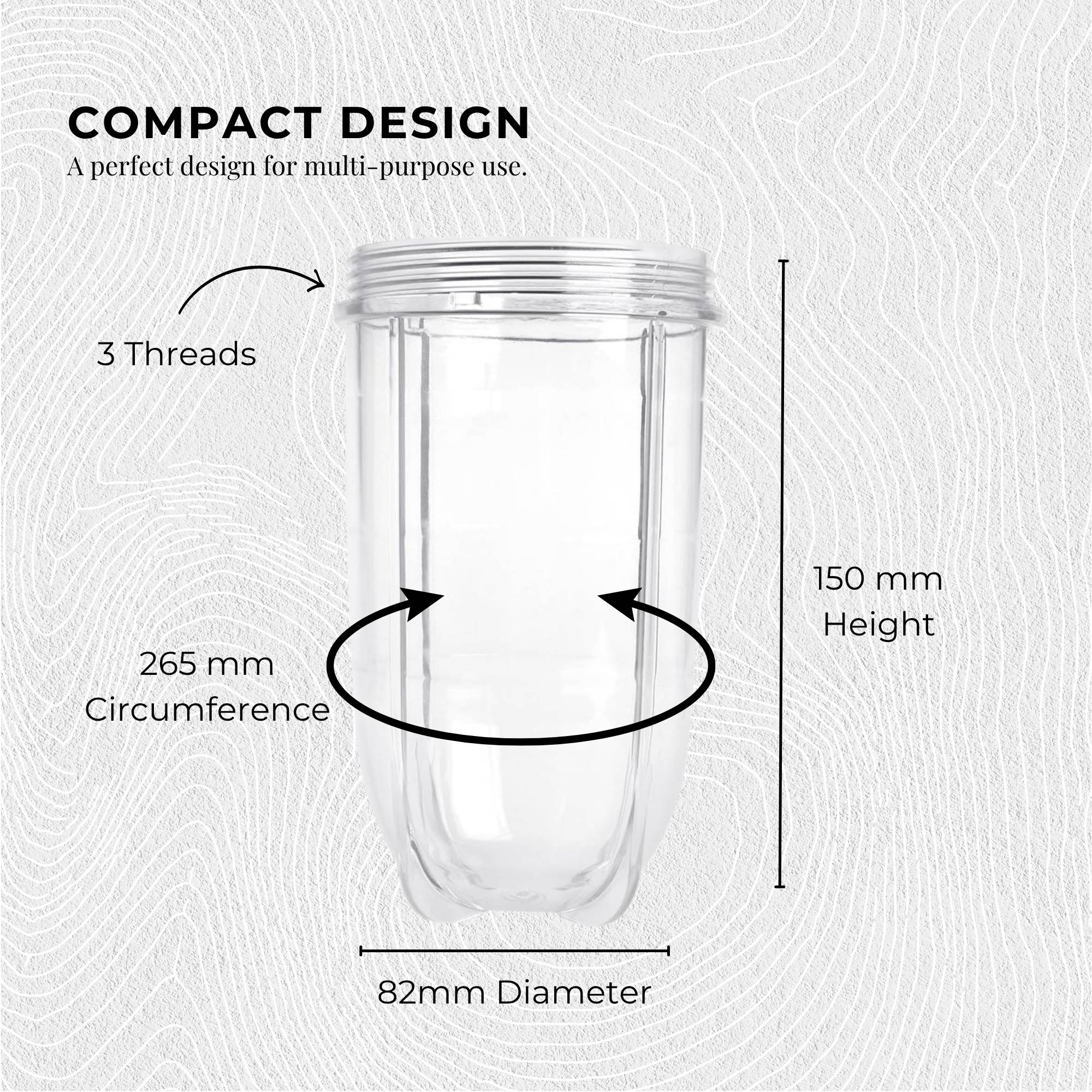 500ml Tall Cup Replacement Compatible with Magic Bullet Cross Blade Blender V238-SUPDZ-16803252998