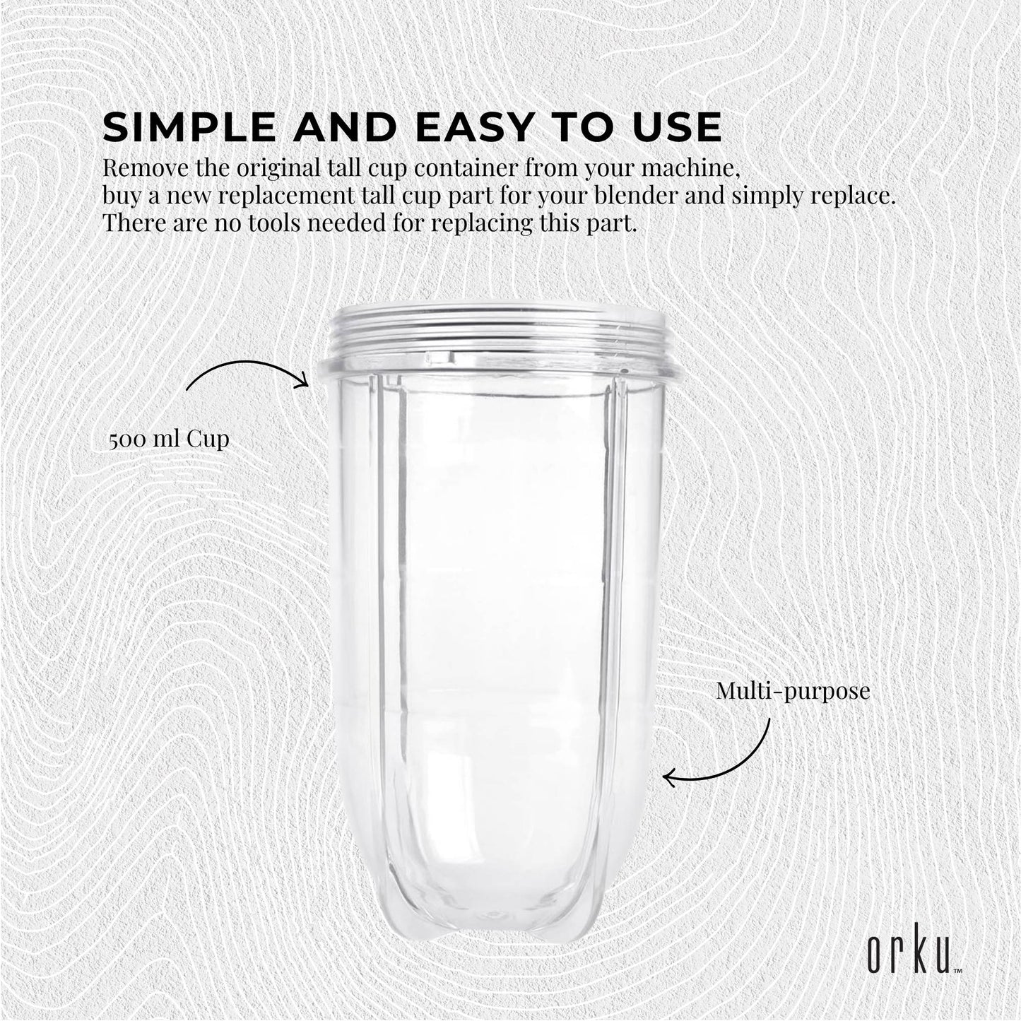 500ml Tall Cup Replacement Compatible with Magic Bullet Cross Blade Blender V238-SUPDZ-16803252998