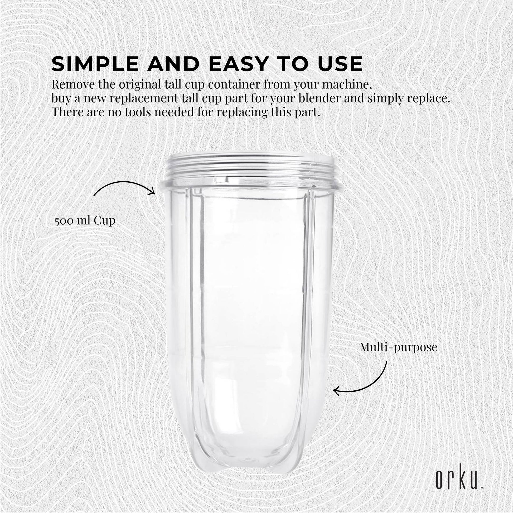 500ml Tall Cup Replacement Compatible with Magic Bullet Cross Blade Blender V238-SUPDZ-16803252998