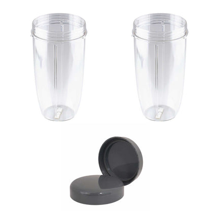 For Nutribullet 2 Tall Cups + 2 Stay Fresh Lid For Nutri 600 and 900 Models V238-SUPDZ-16803255238