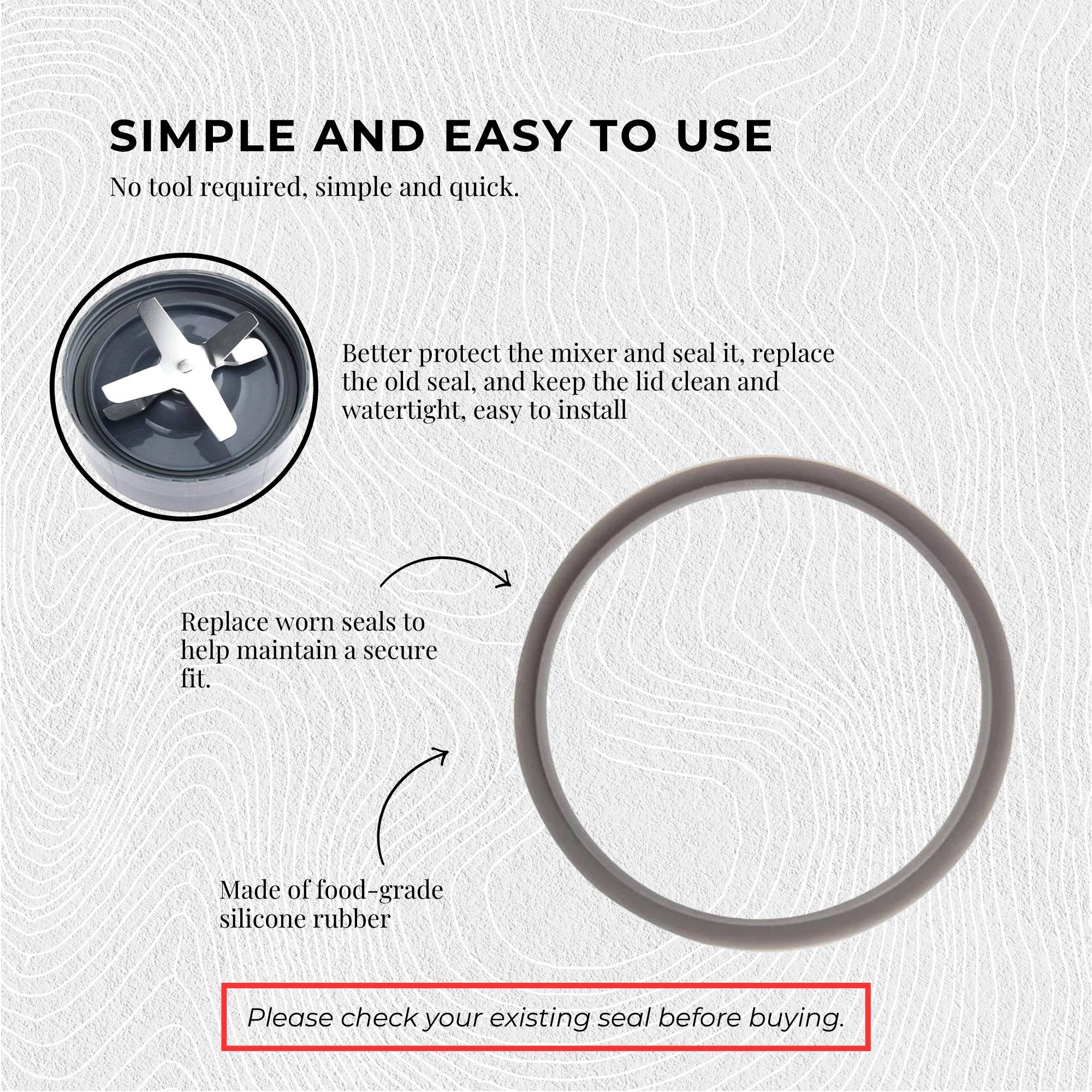 4x Grey Gasket Seal Ring Compatible with Nutribullet 600 900 1200W 90mm V238-SUPDZ-16803473030