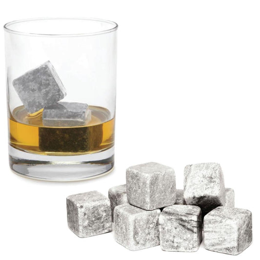 Whiskey Stones Ice Melts - 9 Reusable Natural Marble Chilling Scotch Rocks Cubes V238-SUPDZ-19337846325328