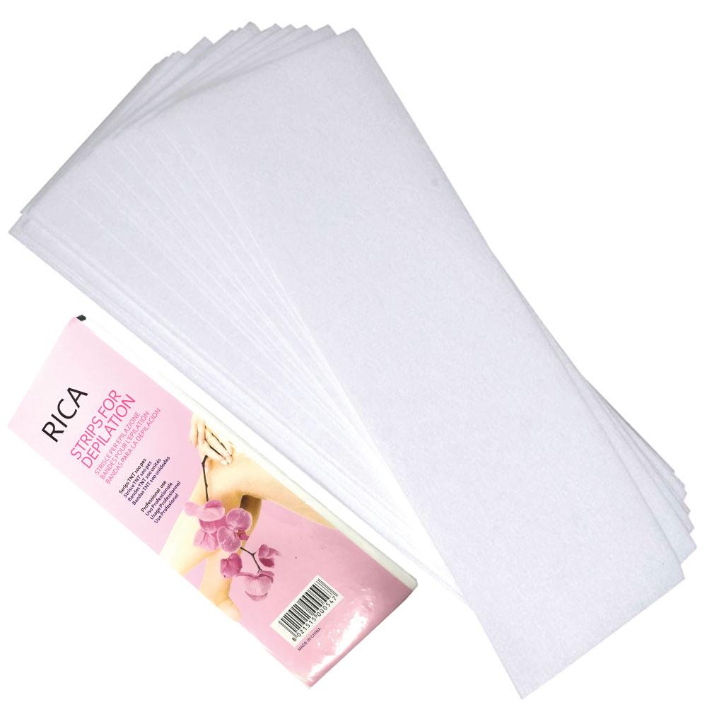 100x Pre-Cut Strips Pack - 70gsm Non Woven Disposable Cut Waxing Papers V238-SUPDZ-19774924230