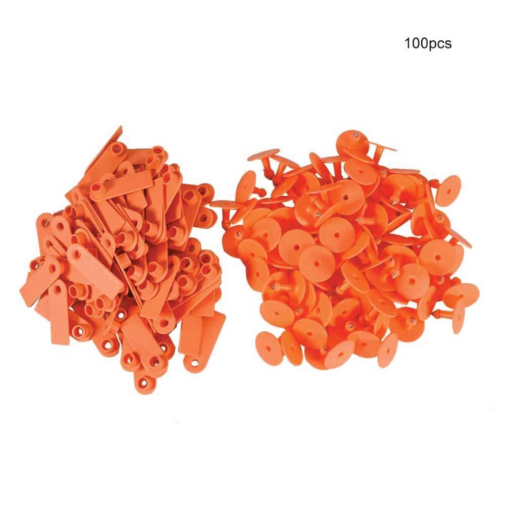 100x Cattle Ear Tags 5x2cm Set - Mini Orange Blank Pig Goat Livestock Label V238-SUPDZ-21829039751248