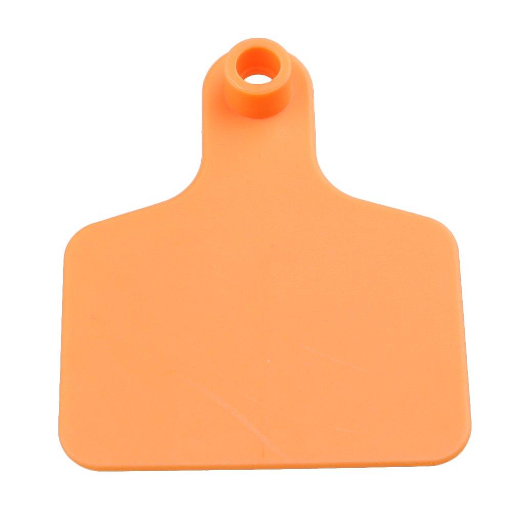 100x Cattle Ear Tags 6x7cm Set - Medium Orange Blank Cow Sheep Livestock Label V238-SUPDZ-21894711476304