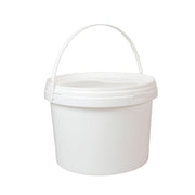 Kitchee Bulk 10x 2L Plastic Buckets + Lids - Empty White With Handle Small Pail V238-SUPDZ-21934186889296