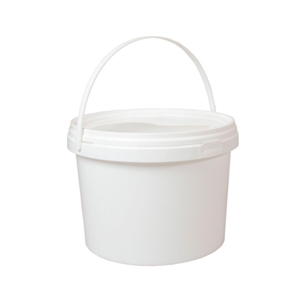 Kitchee Bulk 10x 2L Plastic Buckets + Lids - Empty White With Handle Small Pail V238-SUPDZ-21934186889296