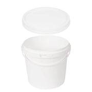 Kitchee Bulk 10x 5L Plastic Buckets + Lids - Empty White With Handle Large Pail V238-SUPDZ-21934187380816