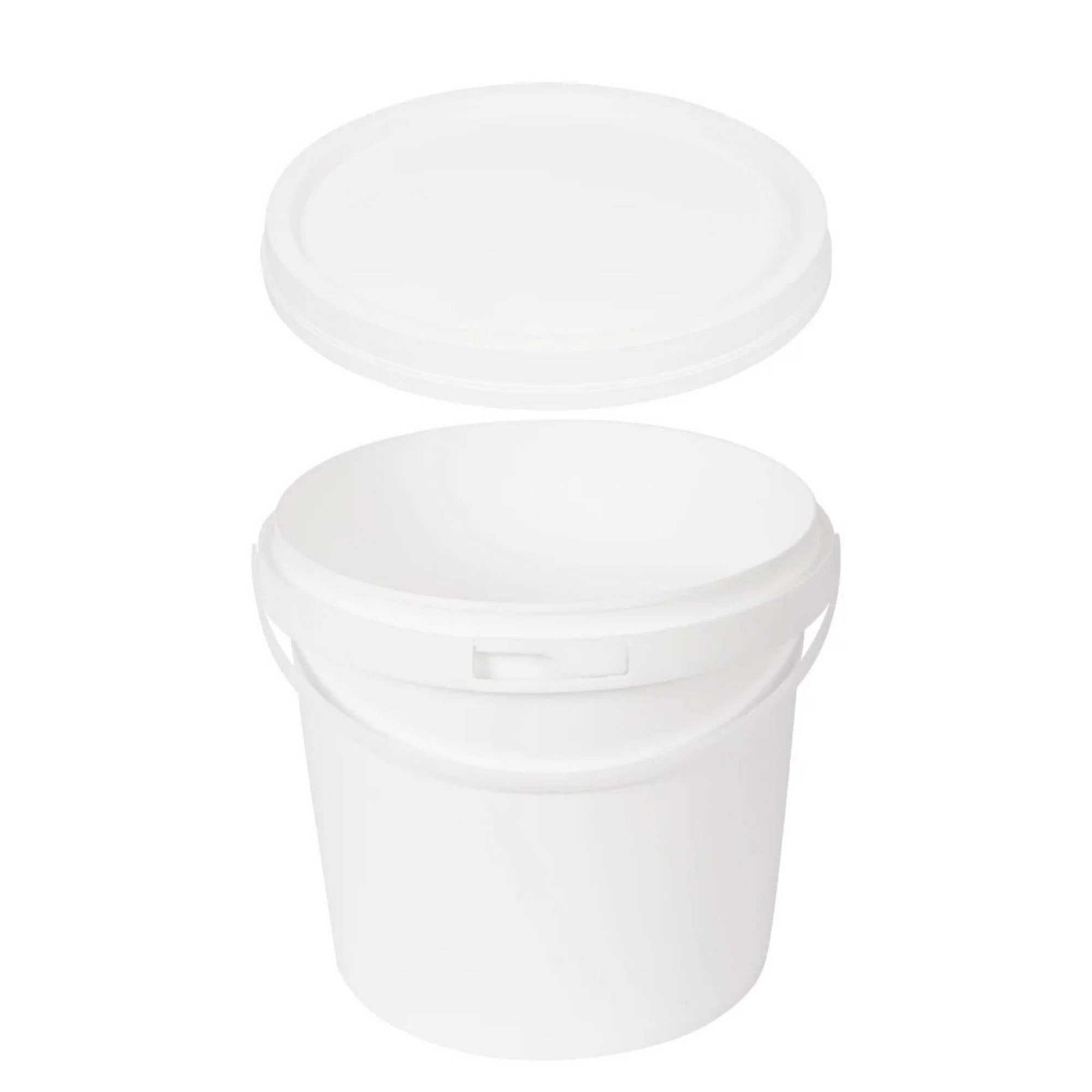 Kitchee Bulk 10x 5L Plastic Buckets + Lids - Empty White With Handle Large Pail V238-SUPDZ-21934187380816