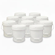 Kitchee Bulk 10x 10L Plastic Buckets + Lids - Empty White With Handle Large Pail V238-SUPDZ-21934188101712