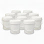 Kitchee Bulk 10x 10L Plastic Buckets + Lids - Empty White With Handle Large Pail V238-SUPDZ-21934188101712