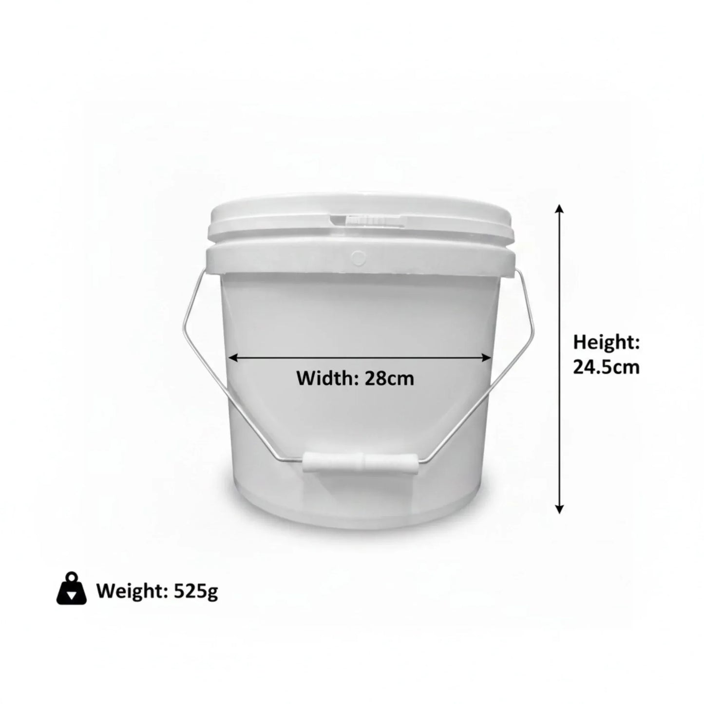 Kitchee Bulk 10x 10L Plastic Buckets + Lids - Empty White With Handle Large Pail V238-SUPDZ-21934188101712