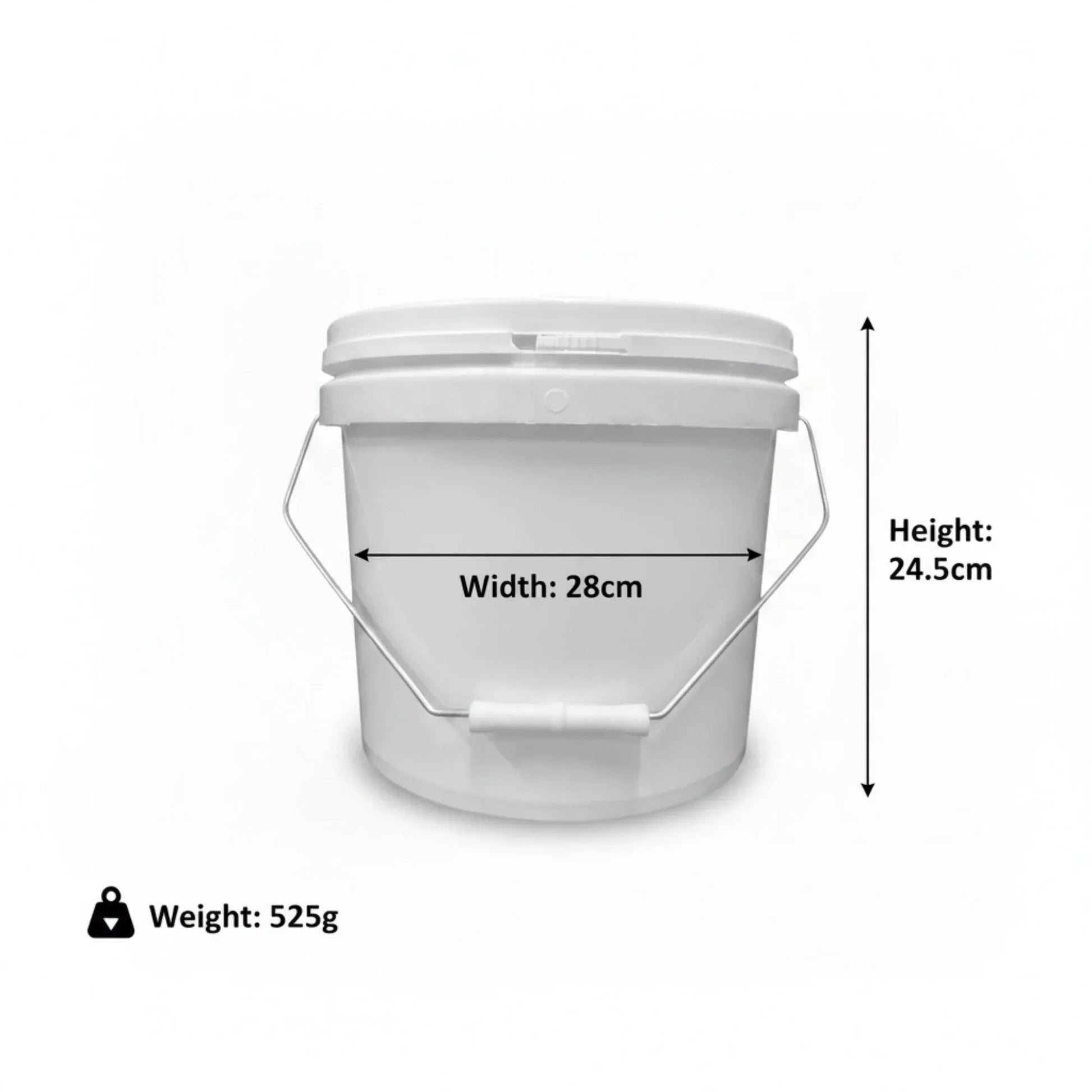 Kitchee Bulk 10x 10L Plastic Buckets + Lids - Empty White With Handle Large Pail V238-SUPDZ-21934188101712