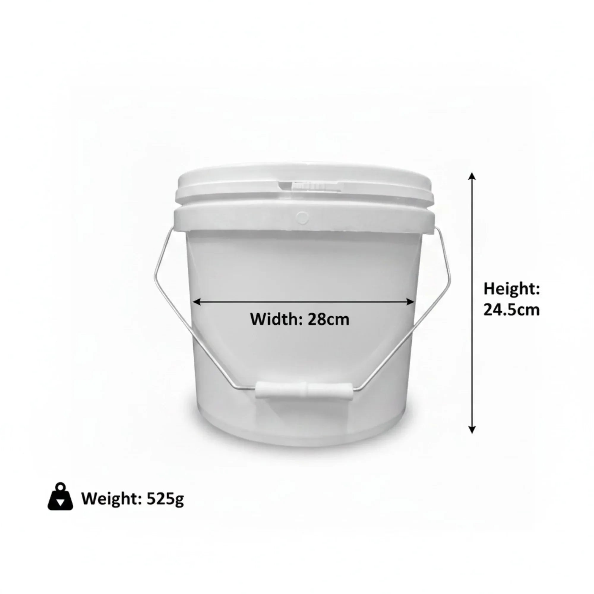 Kitchee Bulk 10x 10L Plastic Buckets + Lids - Empty White With Handle Large Pail V238-SUPDZ-21934188101712