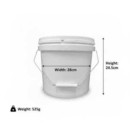 Kitchee Bulk 10x 10L Plastic Buckets + Lids - Empty White With Handle Large Pail V238-SUPDZ-21934188101712