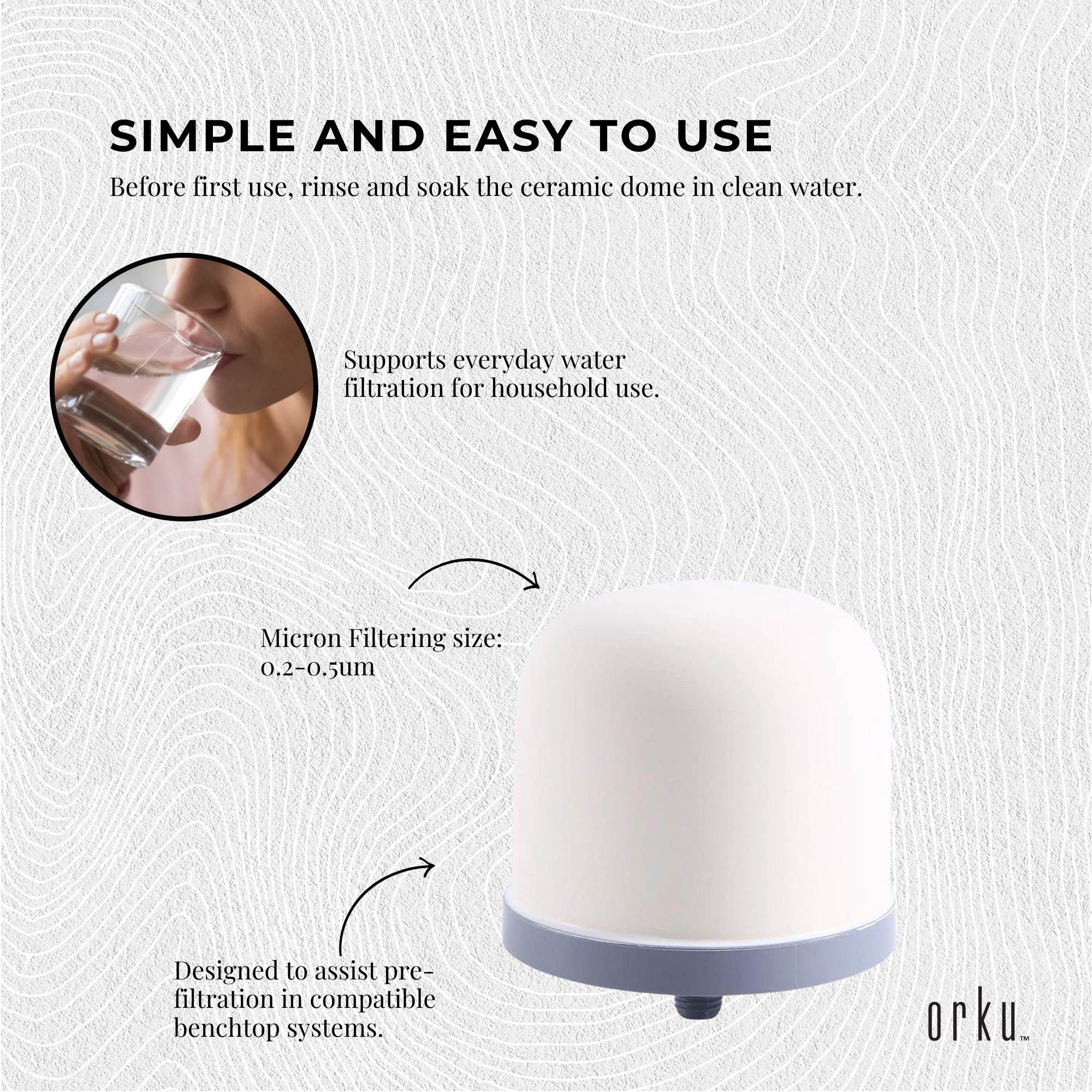 Orku Ceramic Dome Filter Cartridge Replacement for 8-Stage Benchtop Systems V238-SUPDZ-23228234758
