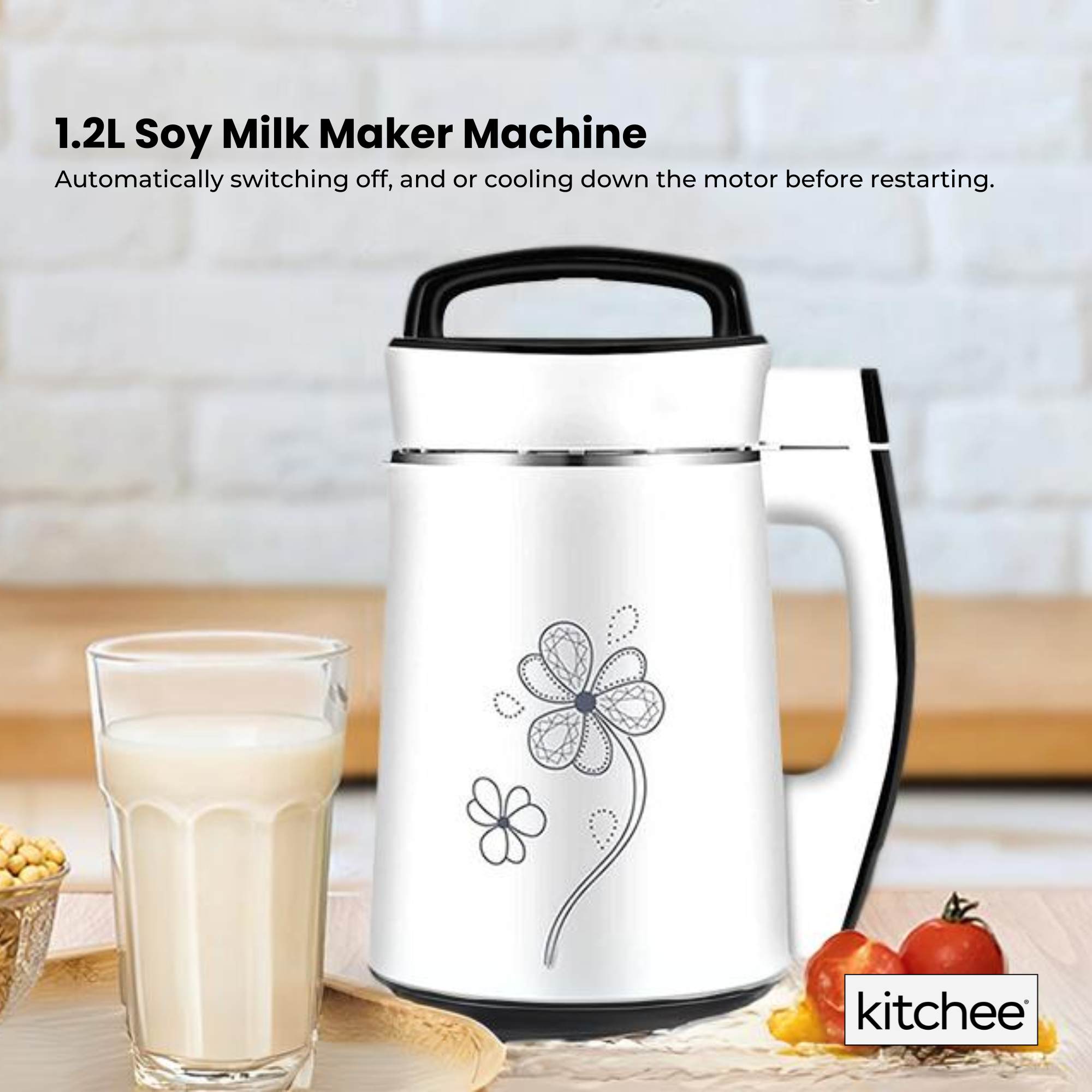 Kitchee 1.2L Electric Soy Bean Milk Maker Machine - Automatic Almond Nut Blender V238-SUPDZ-23901946502