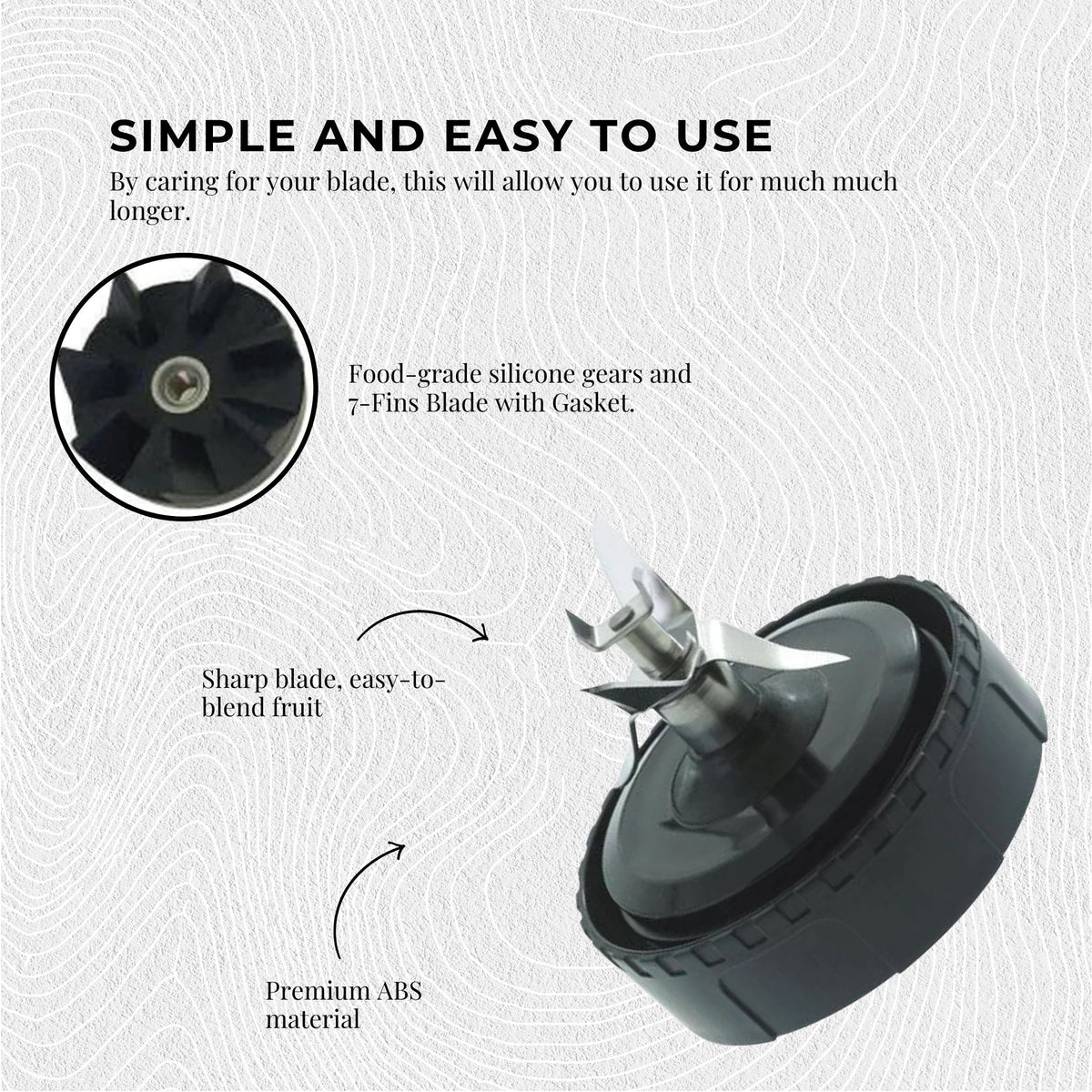 For Nutri Ninja Extractor Blade - 7 Fin Connection Replacement Blender Parts V238-SUPDZ-24979726662