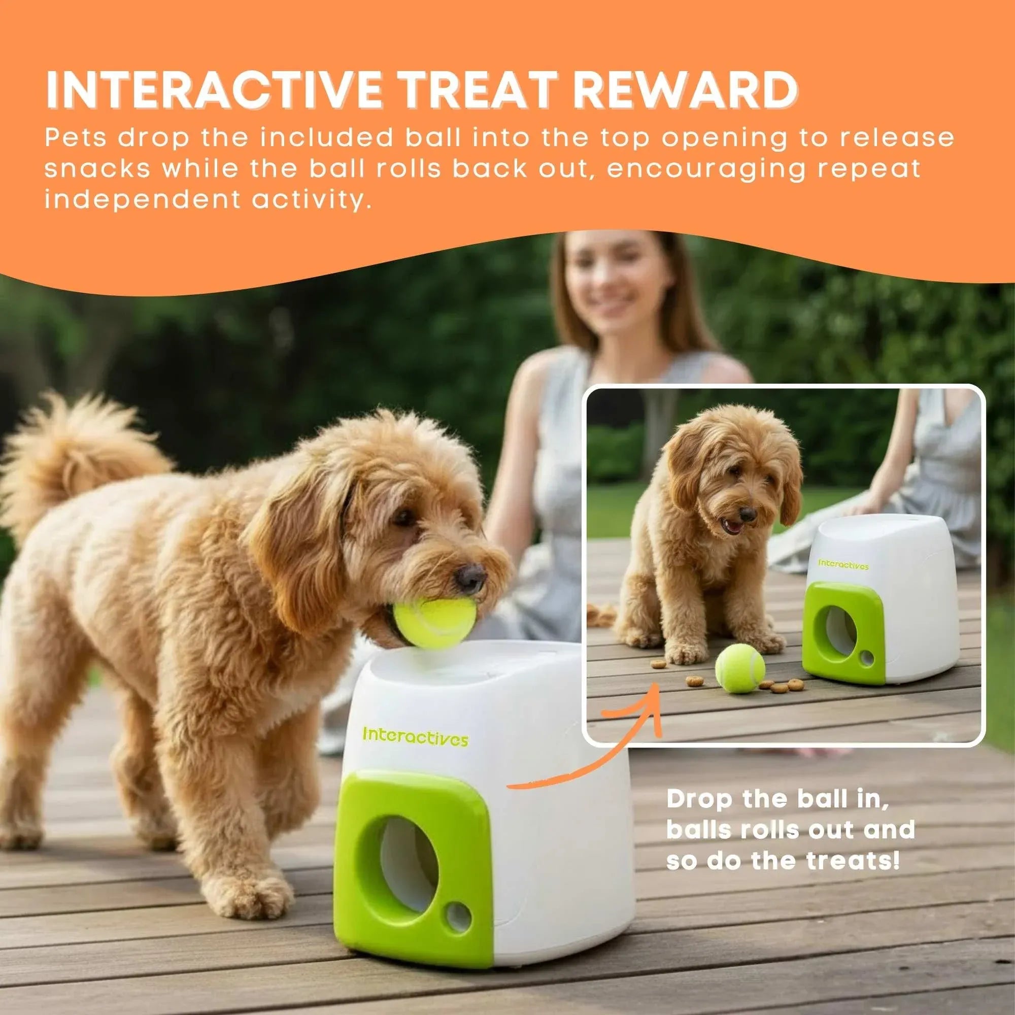 AFP Interactive Treat Reward Dog Toy - Enrichment Play Ball Drop Snack Dispenser V238-SUPDZ-25705390470
