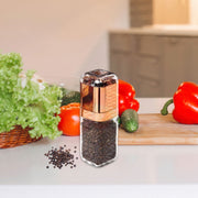 Orku Single Salt or Pepper Grinder 180ml - Glass Manual Mill with Rose Gold Lid V238-SUPDZ-28247827284048