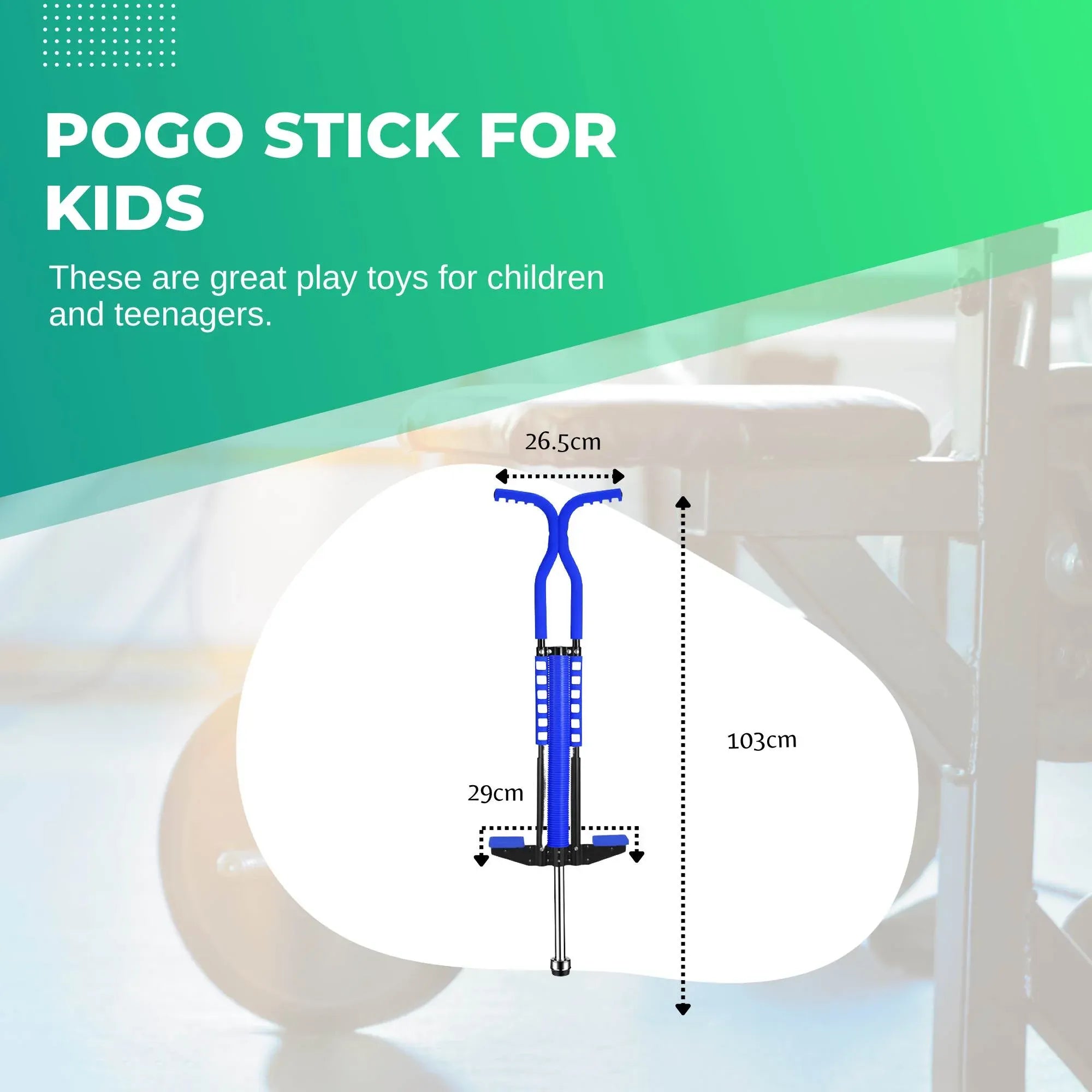 Social Hike Blue Pogo Stick - Kids Jumping Jackhammer Exercise Hopper Toy V238-SUPDZ-28304648437840