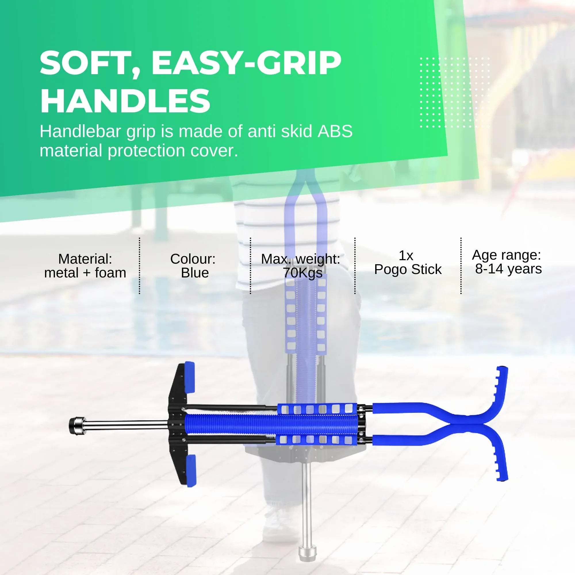 Social Hike Blue Pogo Stick - Kids Jumping Jackhammer Exercise Hopper Toy V238-SUPDZ-28304648437840