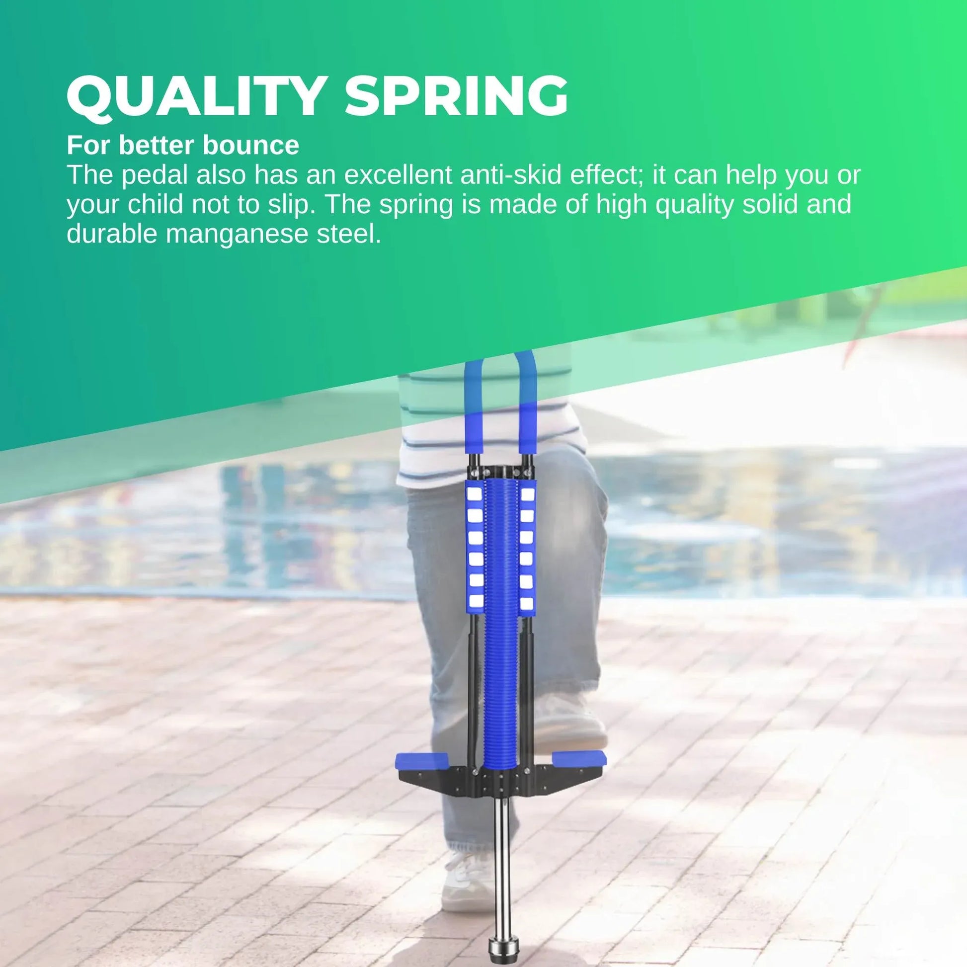 Social Hike Blue Pogo Stick - Kids Jumping Jackhammer Exercise Hopper Toy V238-SUPDZ-28304648437840