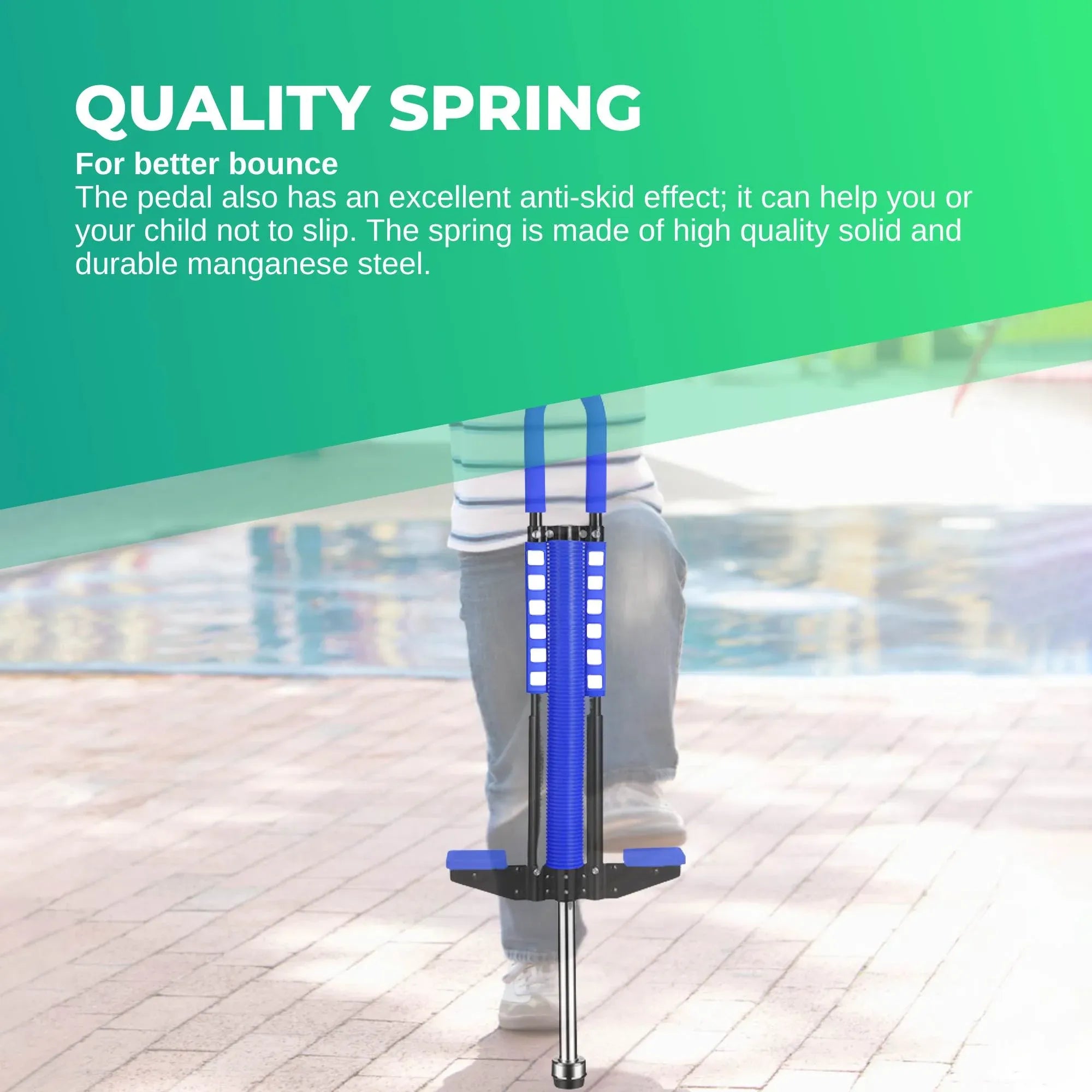 Social Hike Blue Pogo Stick - Kids Jumping Jackhammer Exercise Hopper Toy V238-SUPDZ-28304648437840