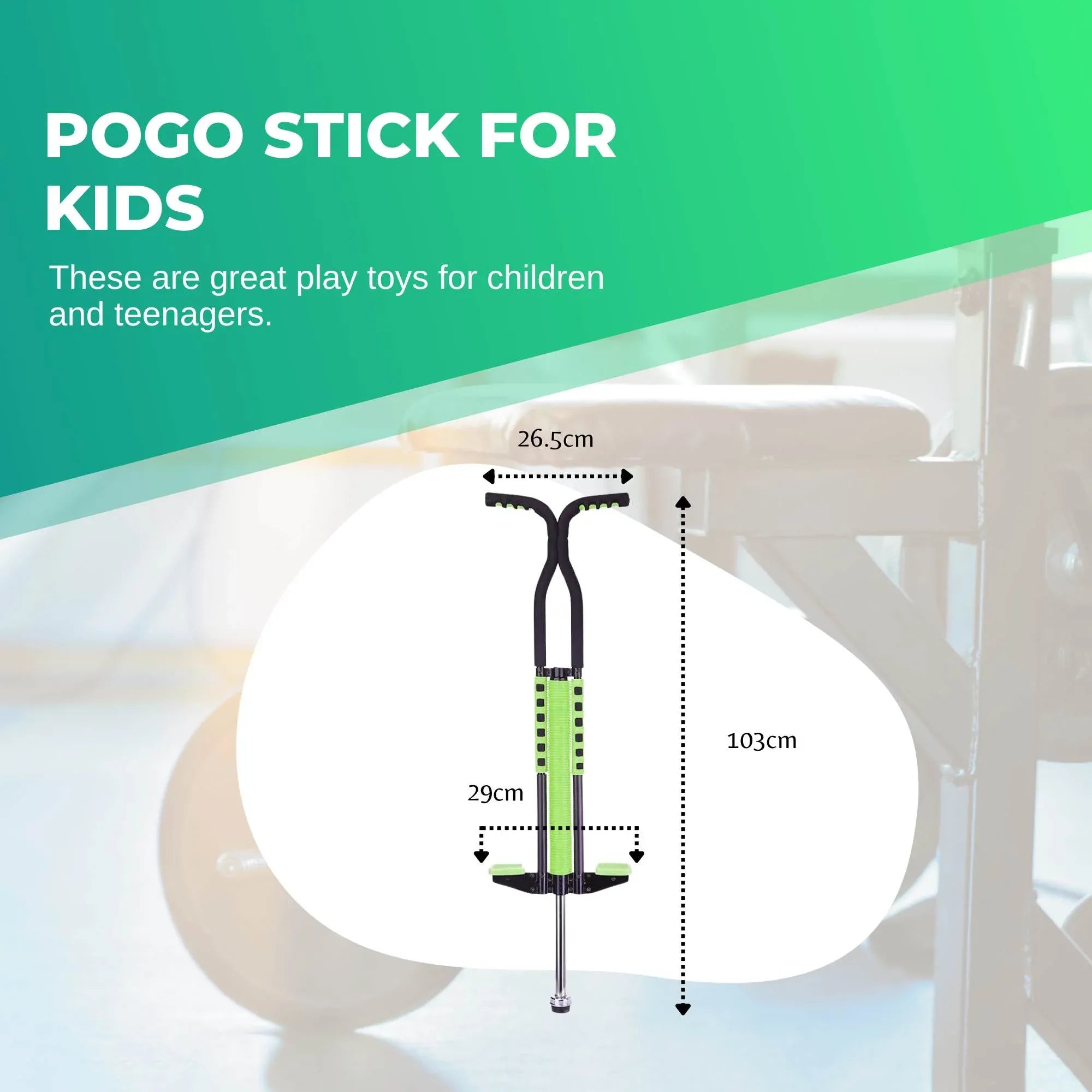 Social Hike Green Pogo Stick - Kids Jumping Jackhammer Exercise Hopper Toy V238-SUPDZ-28304776101968