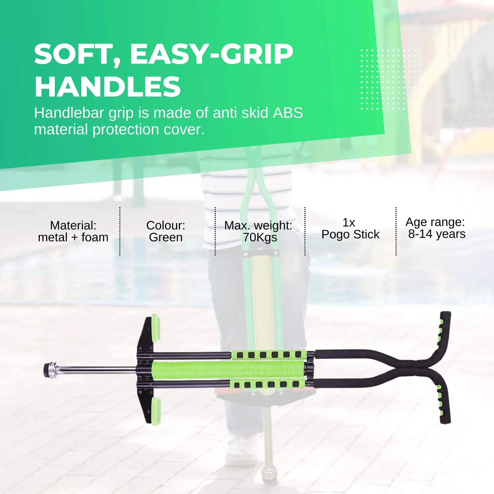 Social Hike Green Pogo Stick - Kids Jumping Jackhammer Exercise Hopper Toy V238-SUPDZ-28304776101968