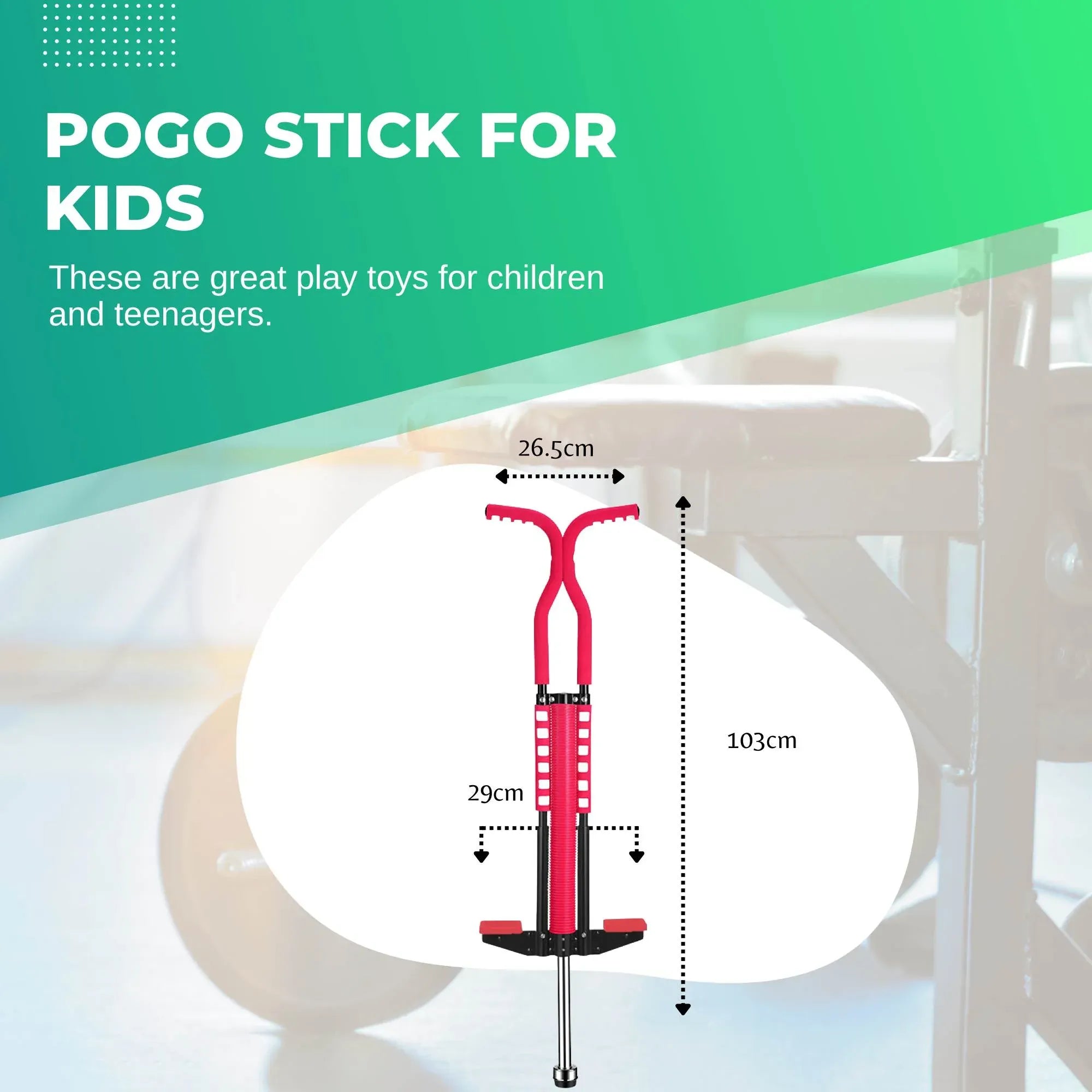 Social Hike Red Pogo Stick - Kids Jumping Jackhammer Exercise Hopper Toy V238-SUPDZ-28304818405456